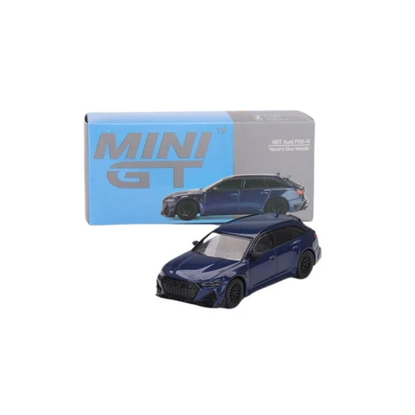 Mini GT 574 ABT Audi RS6-R Navarra Blue Metallic Model Araba