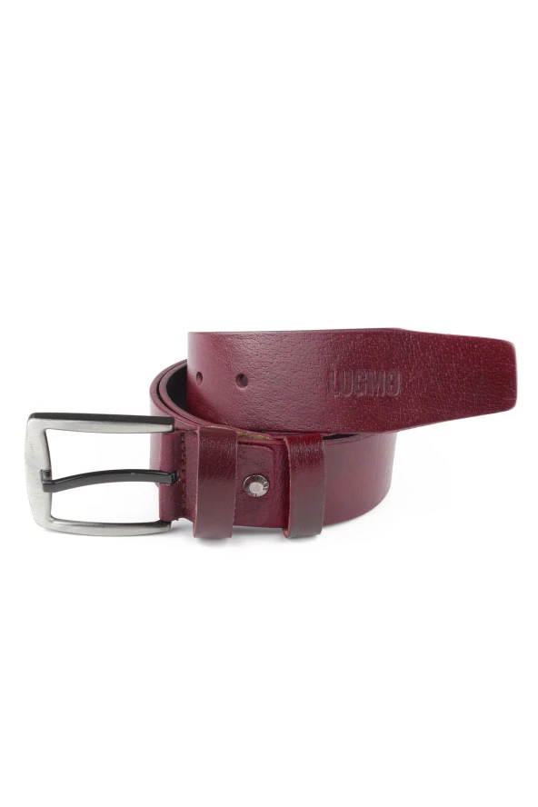 Hakiki 100% Deri Erkek Kemer Bordo 4,5 cm - Resim 3