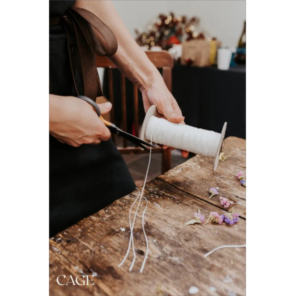 Mumlanmış Mum Fitili 20 Metre ( Mum Yapım Malzemesi ) - Candle Wick - 2