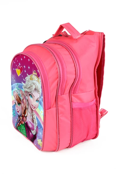 Lugmo Ortaokul İlkokul Çantası ve Beslenme Çantası 3 Cepli Pedli Elsa Pembe - 4