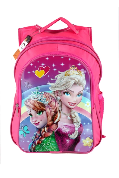 Lugmo Ortaokul İlkokul Çantası ve Beslenme Çantası 3 Cepli Pedli Elsa Pembe - 3