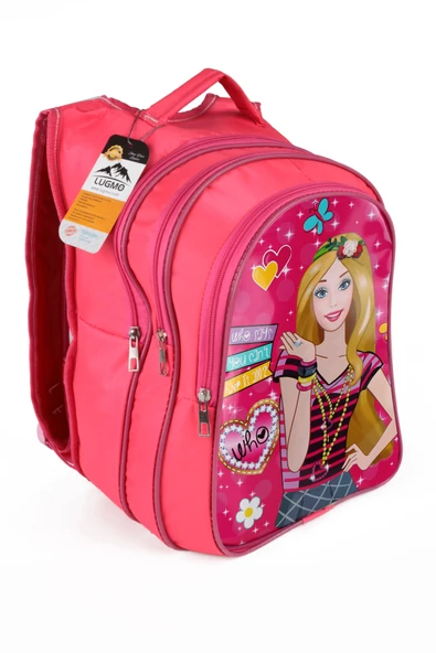 Lugmo Ortaokul İlkokul Çantası ve Beslenme Çantası 3 Cepli Pedli Pembe - 2