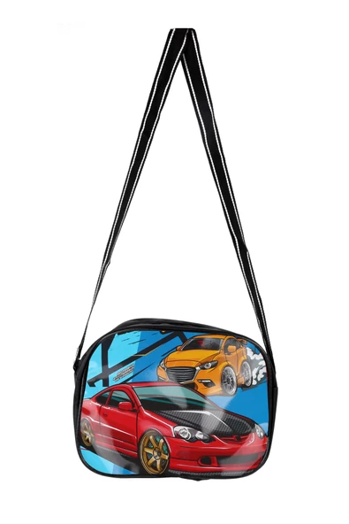 Lugmo Ortaokul İlkokul Çantası ve Beslenme Çantası 3 Cepli Pedli Araba Siyah - 5