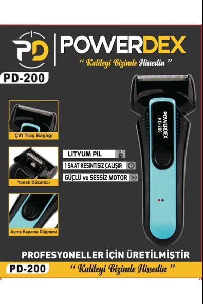 PowerDex PD-200 Şarjlı Sıfır Sakal Traş Makinesi - 4