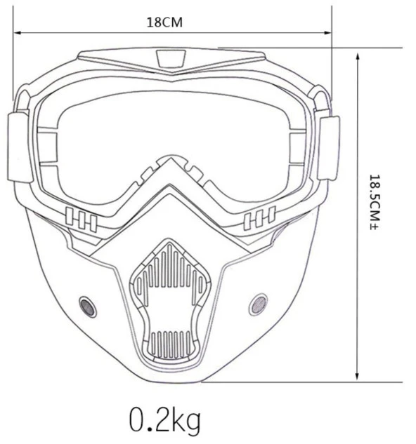Cross Motosiklet Bisiklet Gözlüğü Açık Kask Maskesi Süngerli Bant Lastikli Jet Maske Aynalı Cam - 2