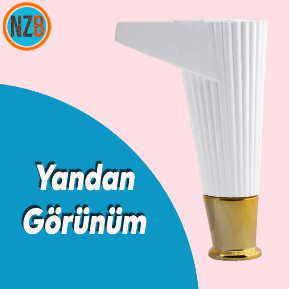 Mobilya Takımı Çekyat Kanepe Komidin Sehpa TV Ünitesi Koltuk Ayağı 15 cm Beyaz Altın Baza Ayak - 6
