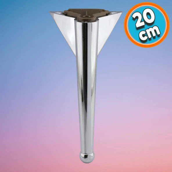 Mobilya Kanepe Sehpa TV Ünitesi Çekyat Koltuk Ayağı 20 cm Krom Baza Ayak ürün görseli