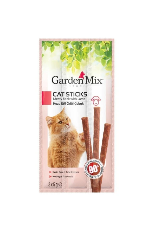 Gardenmix Kuzu Etli Kedi Stick Ödül 3*5g