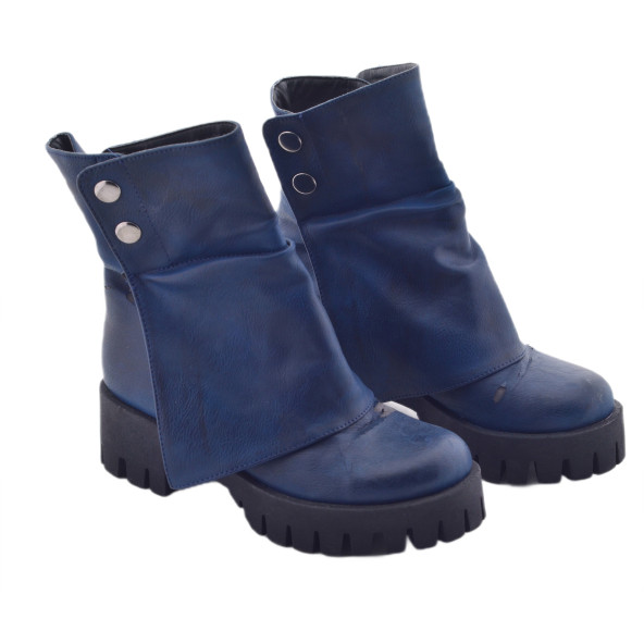 Lacivert Dış Boyası Hasarlı 36 Numara Kadın Bot - 3