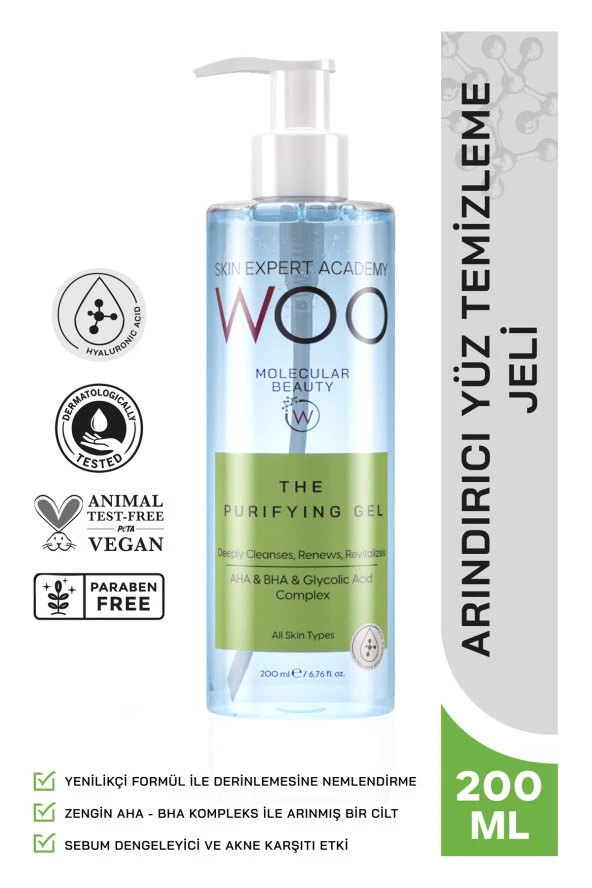 Woo Skin Expert Academy Yüz Temizleme Jeli 200ml