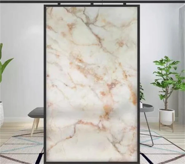Renkli Duvarlar 60x30cm Shiny Toprak Mermer Desenli Yapışkanlı Karavan Prefabrik Banyo Wc Duvar Kaplama Paneli - 4