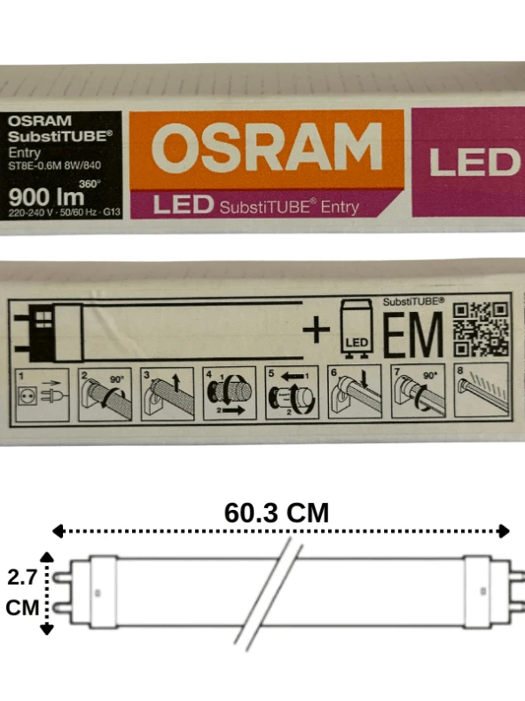 Osram Substitube 8W 840 4000K (Günışığı) G13 Duylu Led Floresan (4 Adet) - 4