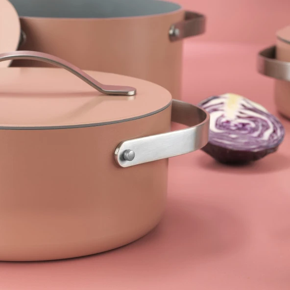 Schafer Moonlight Seramik Tencere Seti 7 Parça-Rosegold - 4