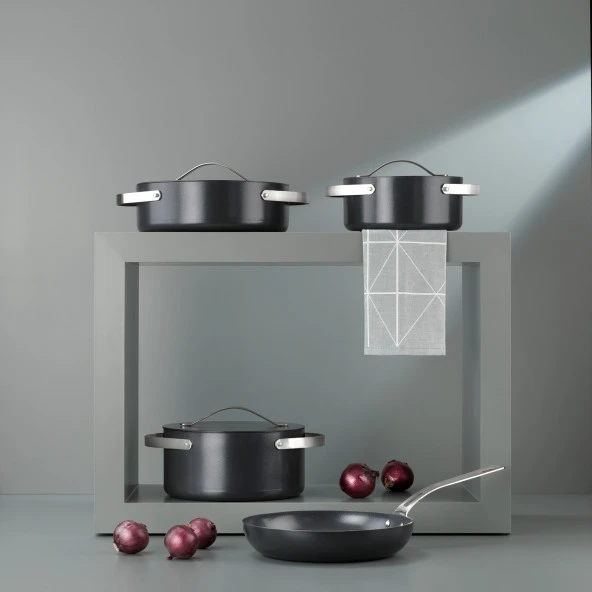 Schafer Moonlight Seramik Tencere Seti 7 Parça-Siyah