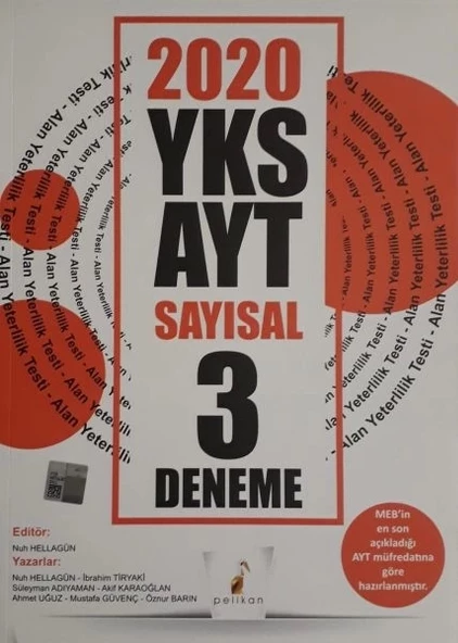 Pelikan 2020 YKS AYT Sayısal 3 Deneme (Yeni)