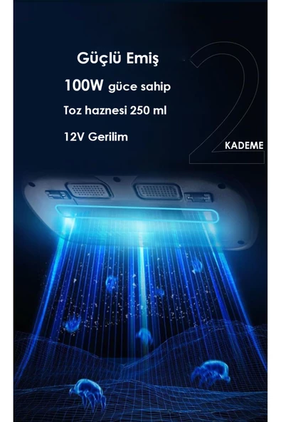 AFM tech Şarjlı UV-C Işınlı 100W akar temizleme el süpürgesi - 4