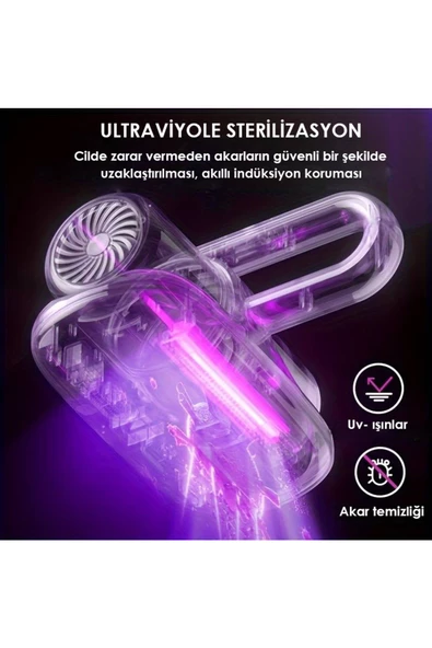 Afm Tech Şarjlı UV-C Işınlı 100W akar temizleme el süpürgesi - 3