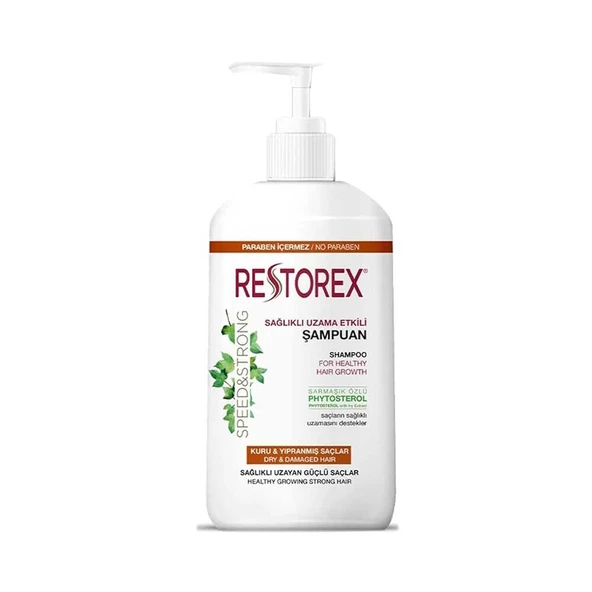 Restorex Speed and Strong Sağlıklı Uzama Etkili Şampuan 1000ml Kuru ve Yıpranmış Saçlar