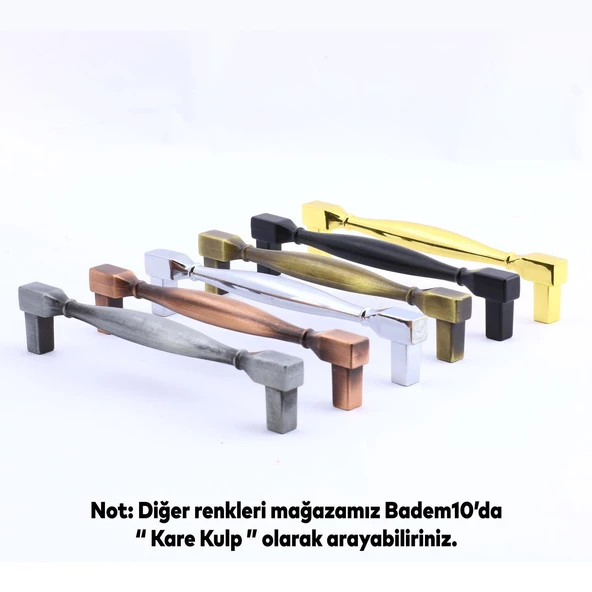 Kare Kulp Mobilya Mutfak Dolabı Çekmece Dolap Kulpları Kapak Kulpu Kulbu Altın 128 Mm-12.8 Cm Metal - Resim 7