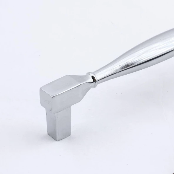Kare Kulp Mobilya Mutfak Dolabı Çekmece Dolap Kulpları Kapak Kulpu Kulbu Krom Renk 96 mm Metal - 5