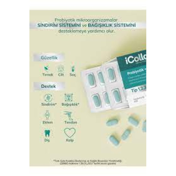 icollagenKolajen Ve Probiyotik Tablet - 3
