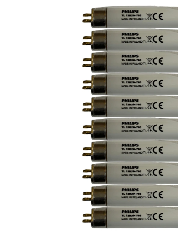 Philips 13W 765 6500K (Beyaz Işık) Floresan G5 Duylu T5 Floresan (10 Adet)
