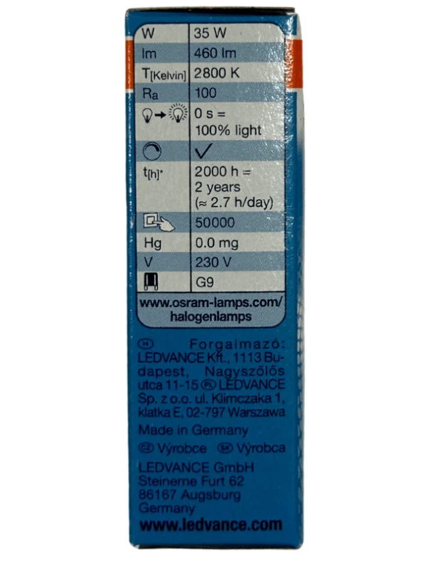 Osram Halopin Pro 35W (40W) 2800K (Sarı Işık) G9 Duylu Halojen Ampul (4 Adet) - Resim 3