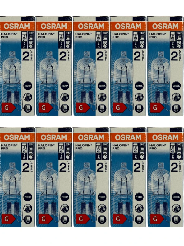 Osram Halopin Pro 35W (40W) 2800K (Sarı Işık) G9 Duylu Halojen Ampul (10 Adet)