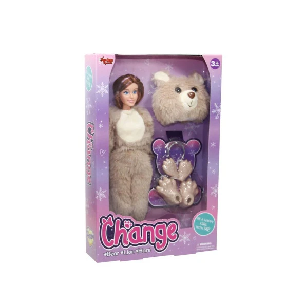 Vardem Change Oyuncak Bej Ayı Aksesuarlı 30 Cm Bebek 66839