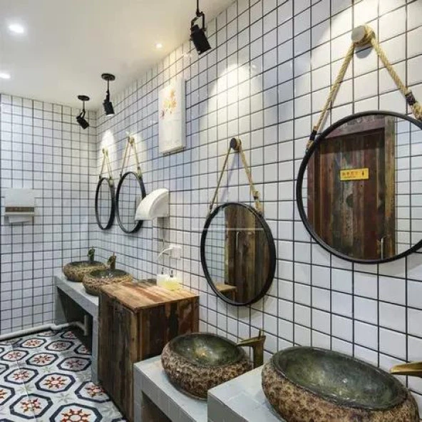 Renkli Duvarlar 60x30cm Shiny Siyah Çizgili Beyaz Kare Yapışkanlı Karavan Prefabrik Banyo Wc Duvar Kaplama Paneli - 1