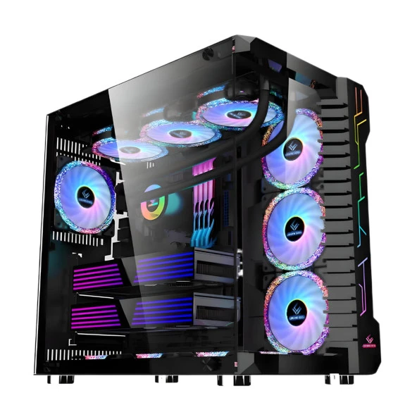 SNT Luobin III War Machine Midi Tower Atx Akvaryum Gaming 6 x Argb Fanlar Dahil Masaüstü Bilgisayar Kasası (POWER YOK)