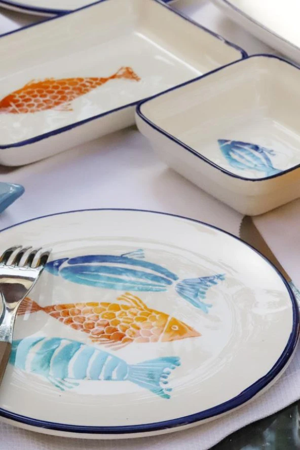 Fish Kaş 5 Parça 2 Kişilik Kahvaltı Seti - 4