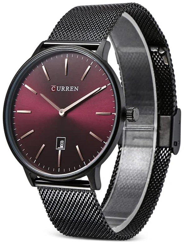 Curren CR8302H-1 Erkek Kol Saati Çelik Hasır Kordon Siyah Renk
