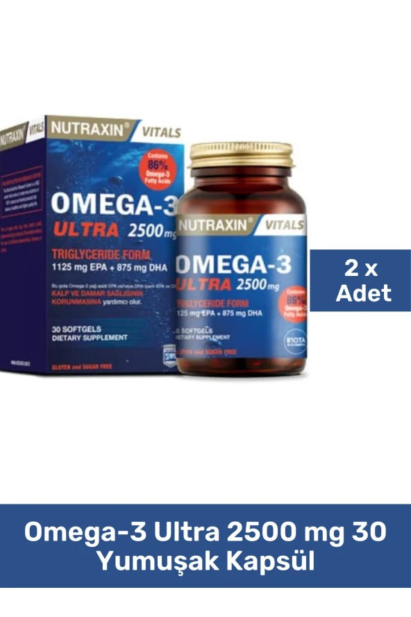 Omega-3 Ultra 2500 mg 30 Yumuşak Kapsül x2 Adet