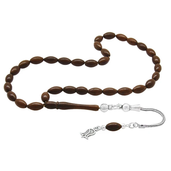 Nipora 925 Ayar Gümüş Lale Püsküllü Arpa Kesim Kuka Tesbih - Resim 3