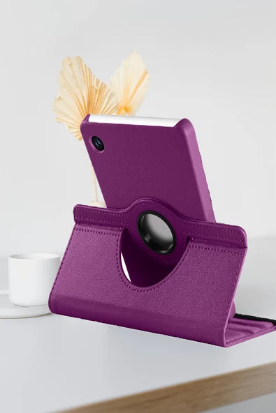 Galaxy Tab A9 Plus 11 inç  Uyumlu Fuchsia  Dönebilen Standlı Kılıf - Resim 9