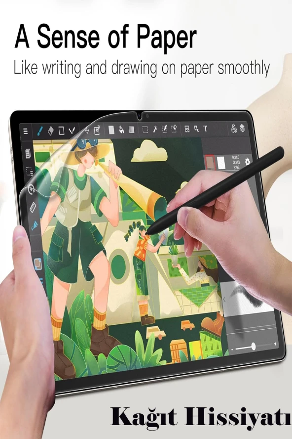 Galaxy Tab S9 11 inç Uyumlu Fuchsia Tablet Temperli Cam Ekran Koruyucu - Resim 4