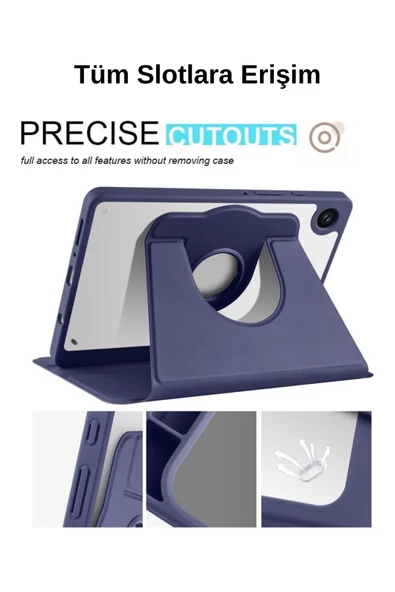 Samsung Galaxy Tab A9 Plus 2023  11 inç Uyumlu SM-X210/SM-216/SM-X218 Fuchsia Akıllı Tablet Kılıfı - Resim 8