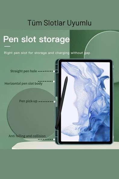 Galaxy Tab S9 FE Plus 12,4 inç Uyumlu Fuchsia Pino Tablet Kılıfı SM-X610NLGATUR - SM-X610NLIATUR - SM-X610NZAATUR - SM-X610NZSATUR - Resim 2