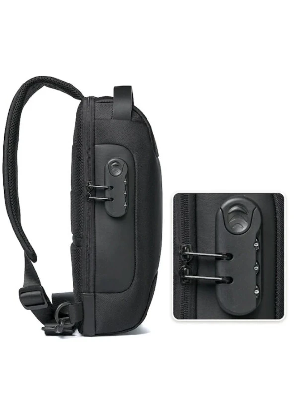 Pasifix 9530 Usb Sarj Portlu Ve Kilitli Omuz ve Göğüs Çantası - 6