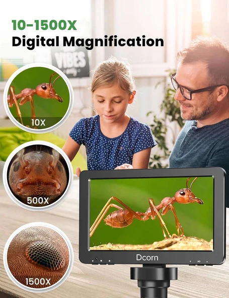 Dcorn HDMI LCD Dijital Mikroskop, 7 Inc IPS Ekranlı - 16MP - 3