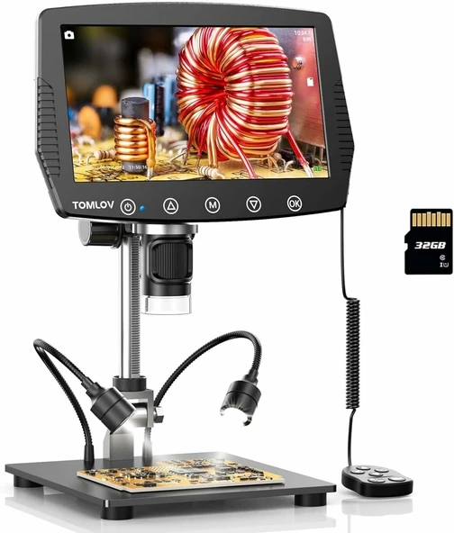 TOMLOV DM04 9 Inc LCD Dijital Mikroskop 1200X, 16MP