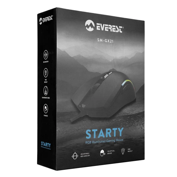 Everest Sm-Gx21 6400 Dpi Rgb 7 Tuşlu Gaming Mouse - 3
