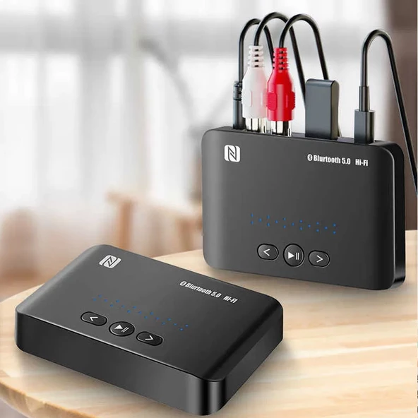 Bluetooth 5.0 ses alıcısı NFC IR Stereo kablosuz müzik adaptörü - Resim 4