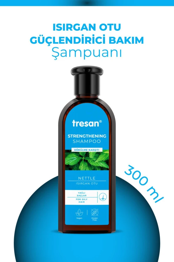 Tresan Dökülme Karşıtı Isırgan Otu Güçlendirici Bakım Şampuanı Yağlı Saçlar 300 ml