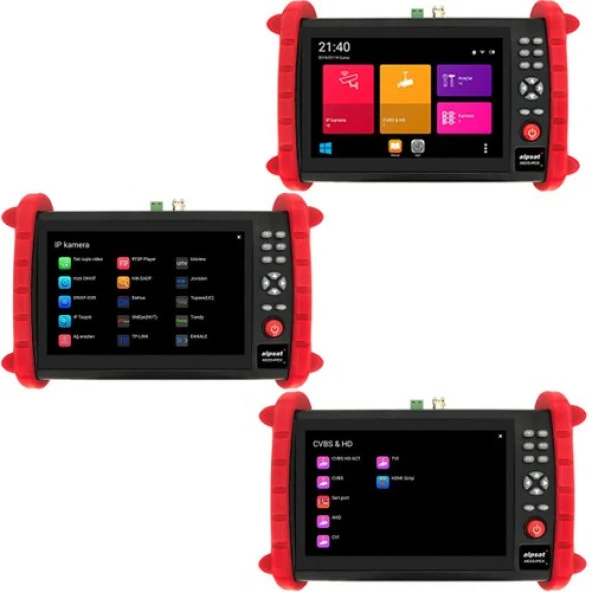 ALPSAT AS33-IPCX 7 EKRANLI IPC-ONVIF-AHD-CVI-TVI-HDMI-ANALOG GİRİŞLİ CCTV KAMERA TEST CİHAZI - 2