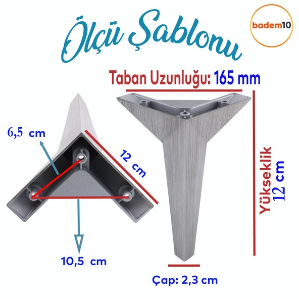 Moderno Mobilya Kanepe Sehpa Tv Ünitesi Baza Koltuk Ayağı Çekyat Renk Saten Eskitme 12 Cm Ayakları - 2