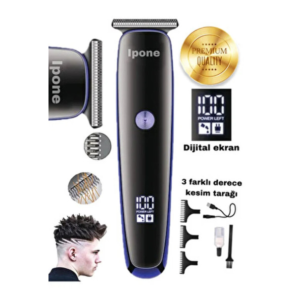 Ipone Ip-789 Professional Saç Sakal lazer Öncesi Bay Bayanlar Için Kuaförlere Özel Dijital Tıraş Makinası - 2