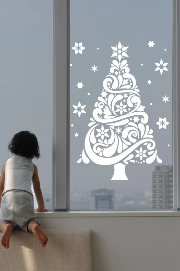 Happy New Year ÖZEL sticker Çıkartma ÖZEL Yıl Süsü Parti Cam Süsü Noel Ağacı Kar Tanesi