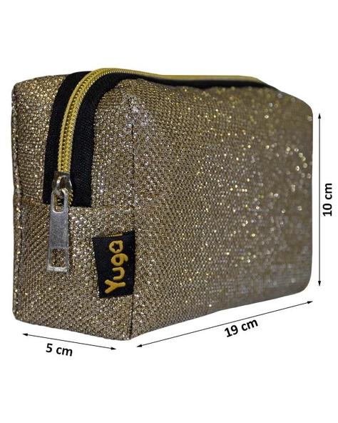 Yuga Makyaj Çantası Simli Altın Rengi - 3